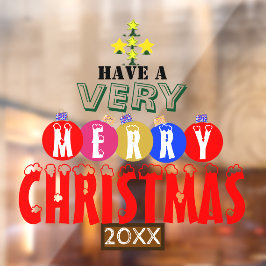 Vinilos Para Cristales Árbol de adornos navideños festivos