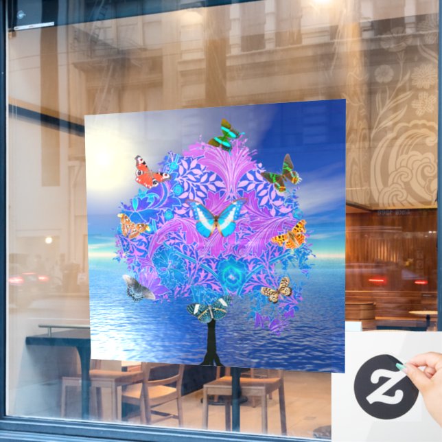 Vinilos Para Cristales Árbol de mariposa (Ventana de cafetería)