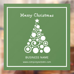 Vinilos Para Cristales Árbol de Navidad Blanco de Días Festivos sobre Ver