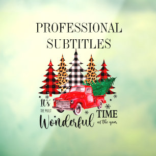 Vinilos Para Cristales Árbol de Navidad de camioneta roja