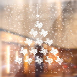 Vinilos Para Cristales Árbol de Navidad de Texas resquebrajado