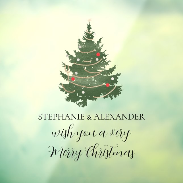 Vinilos Para Cristales Árbol de Navidad Nombres de Feliz Navidad (Hoja 3)