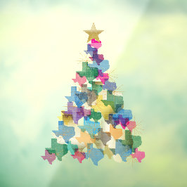 Vinilos Para Cristales Árbol de Navidad Rústico de Texas