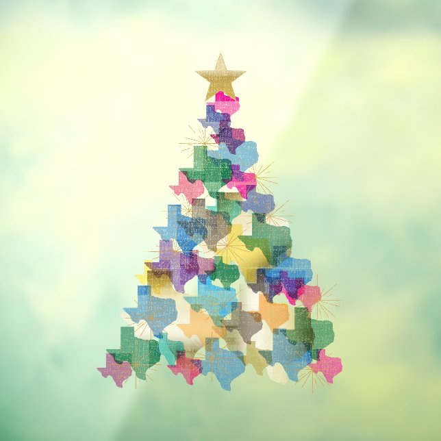 Vinilos Para Cristales Árbol de Navidad Rústico de Texas (Hoja 3)