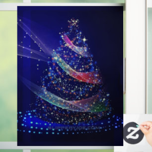 Vinilos Para Cristales árbol de Navidad SlipperyJoe digital rojo translúc
