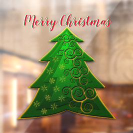 Vinilos Para Cristales Árbol verde de Navidad moderno