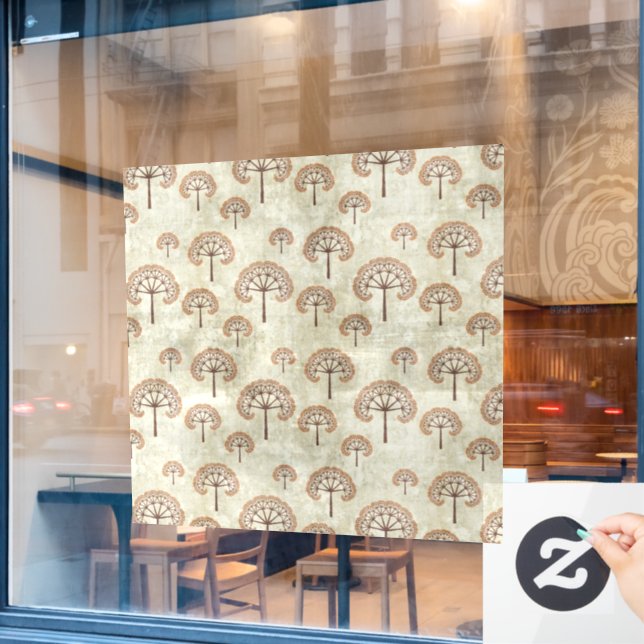 Vinilos Para Cristales Árboles en otoño (Ventana de cafetería)