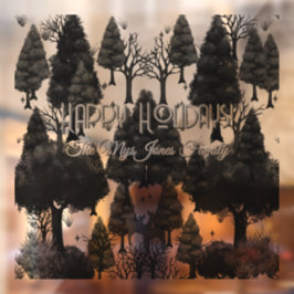 Vinilos Para Cristales Árboles Minimalistas de vacaciones negras retro pe