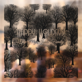 Vinilos Para Cristales Árboles Minimalistas de vacaciones negras retro pe