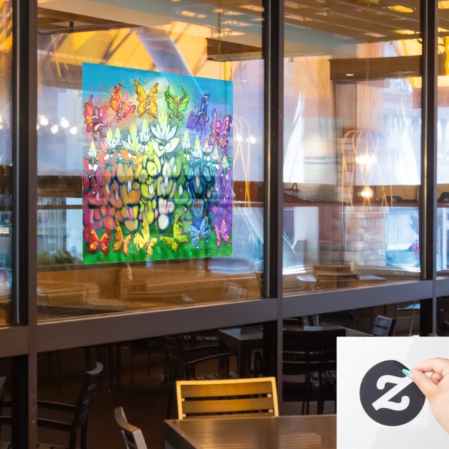 Vinilos Para Cristales Arco de ventanas de arcoiris para Bluebonnets (ventana del restaurante)