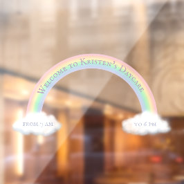Vinilos Para Cristales Arco iris personalizado y nubes blancas onduladas