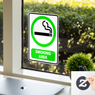 Vinilos Para Cristales Área de Fumar Designada para Negocios