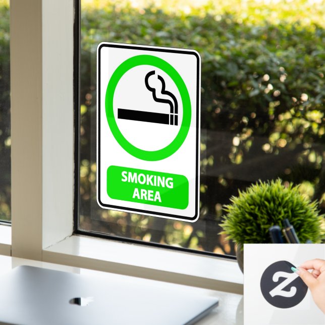 Vinilos Para Cristales Área de Fumar Designada para Negocios (Oficina)