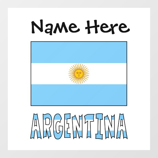 Vinilos Para Cristales Argentina: La bandera argentina es personalizada (Hoja)