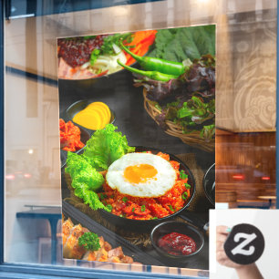 Vinilos Para Cristales Arroz Frito de Comida Coreana Kimchi con Huevo Fri