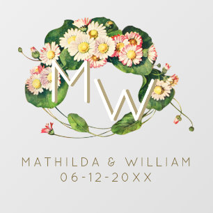 Vinilos Para Cristales Art Nouveau Daisies fue un monograma para personal