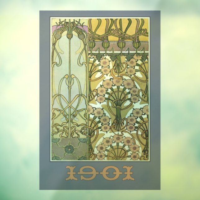 Vinilos Para Cristales Art nouveau flores alphonse, arte floral (Hoja 3)