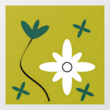 Arte botánico abstracto de flor de margarita minim