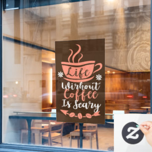 Vinilos Para Cristales Arte con palabras divertidas de cafetería