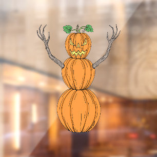 Vinilos Para Cristales Arte de Halloween del hombre de calabaza