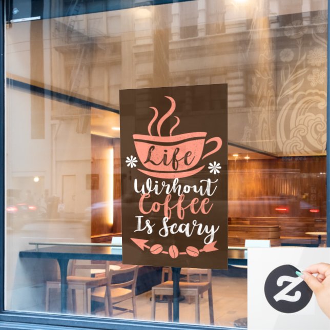 Vinilos Para Cristales arte de palabras en una cafetería divertida (Ventana de cafetería)