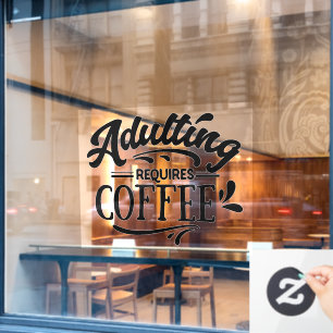 Vinilos Para Cristales arte de palabras en una cafetería divertida