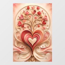 Vinilos Para Cristales Arte de pared corazón romántico florece árbol rubo