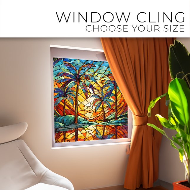 Vinilos Para Cristales Arte de vidrio con manchas de atardecer de la isla (Subido por el creador)