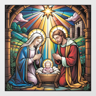 Vinilos Para Cristales Arte de vidrio emplomado de la Natividad – Navidad