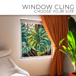 Vinilos Para Cristales Arte de vidrio emplomado Monstera tropical