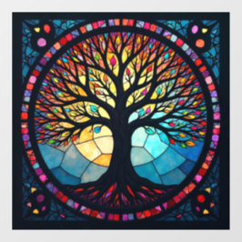 Vinilos Para Cristales Arte de Vidrio Teñido, Árbol de la Vida en Vidrio 
