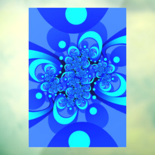 Vinilos Para Cristales Arte fractal abstracto moderno tonos de azul