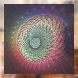 Vinilos Para Cristales Arte fractal moderno abstracto de caracol colorido