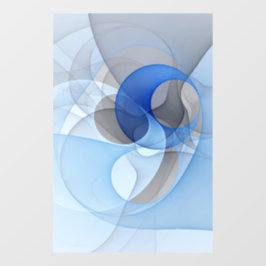 Vinilos Para Cristales Arte gráfico fractal abstracto azul gris moderno