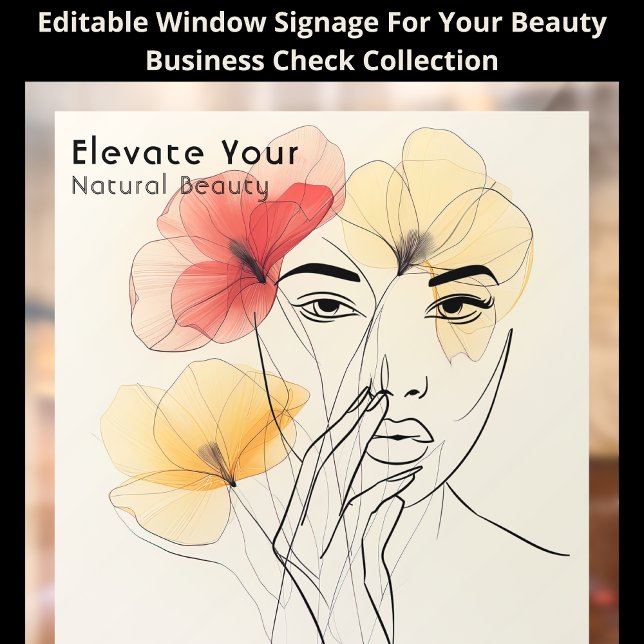 Vinilos Para Cristales Arte Mínimo Línea Cara Flores Belleza Logo QR (Subido por el creador)