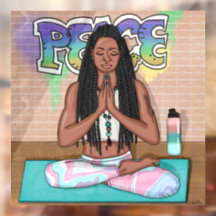 Arte urbano | Bonito Mujer haciendo meditación