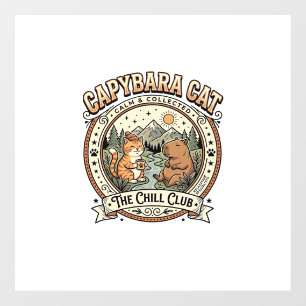 Vinilos Para Cristales Arte vectorial vintage de gato capybara capybara g
