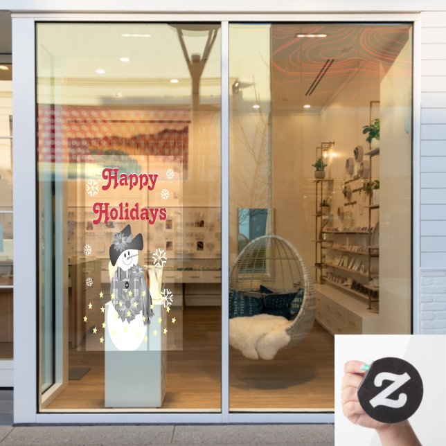 Vinilos Para Cristales Artsy Snowman moderno (Ventana de la tienda)