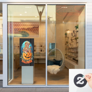 Vinilos Para Cristales Asesino Teddy Bear Halloween Jack-o-lantern