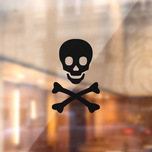 Vinilos Para Cristales Asustado esqueleto negro espantado Halloween (Hoja 2)