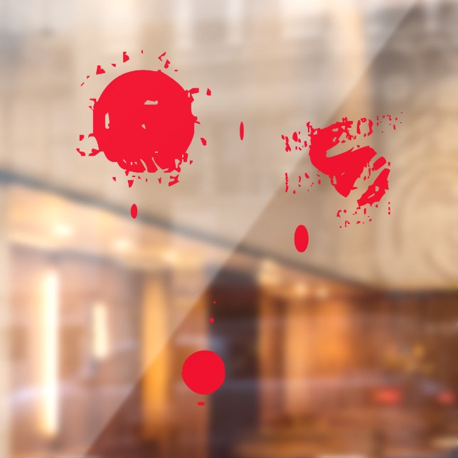 Vinilos Para Cristales Aterrador gracioso rojo goteando sangre espeluznan (Hoja 2)