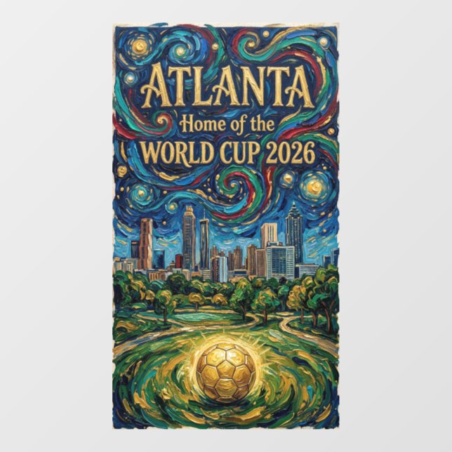 Vinilos Para Cristales Atlanta Soccer Art 2026 Stadium City Design (Hoja)