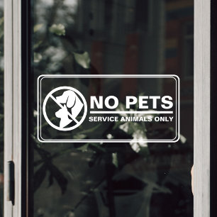 Vinilos Para Cristales Aviso al cliente sobre animales de servicio No se