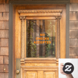 Vinilos Para Cristales Aviso de tienda comercial sin aceptación de cheque