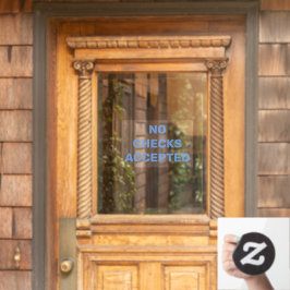 Vinilos Para Cristales Aviso de tienda comercial sin aceptación de cheque