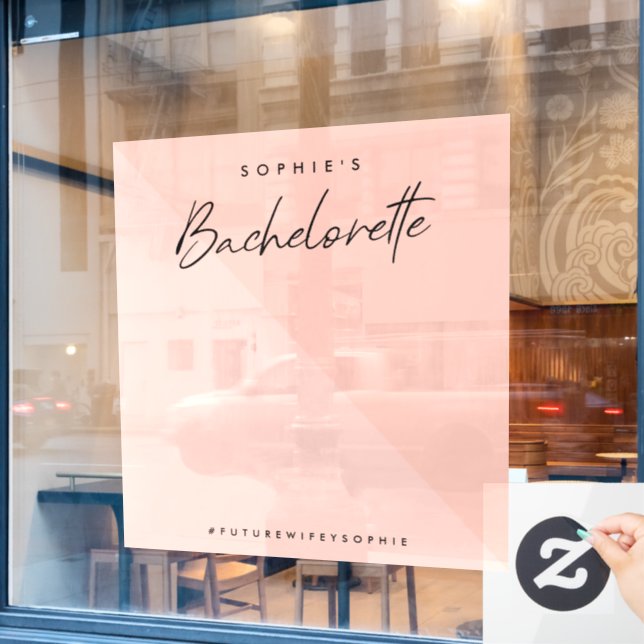 Vinilos Para Cristales Bachelorette Peach Rosa | Fondo fotográfico mínimo (Ventana de cafetería)