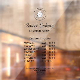 Vinilos Para Cristales Bakery Opening Hours Custom Logo Business