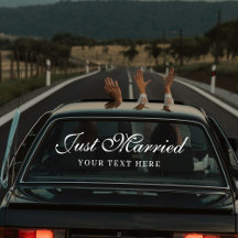 Bandera de coche personalizada elegante recién cas