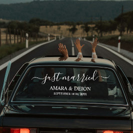 Vinilos Para Cristales Bandera de coche personalizada elegante recién cas