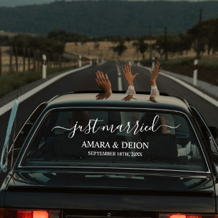 Vinilos Para Cristales Bandera de coche personalizada elegante recién cas